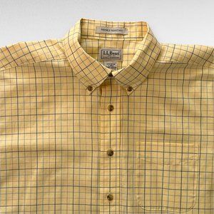 L.L.Bean Shirt Adult Mens L-Reg Yellow Wrinkle Resistant Traditional Fit